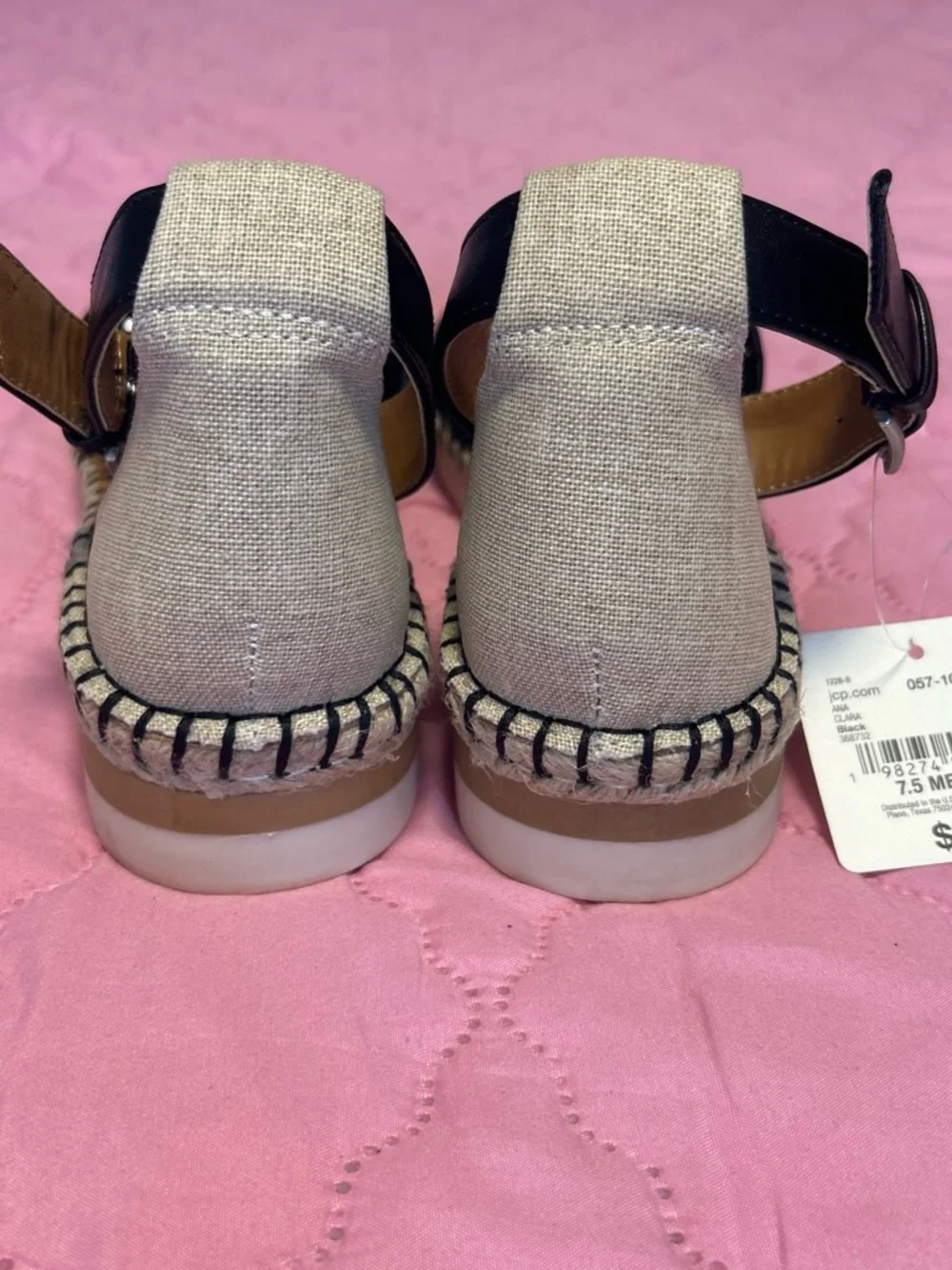 a.n.a Black Woven Espadrille Ankle-Strap Sandals